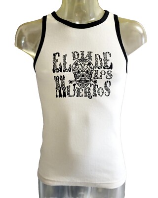 Vive Maria Homme El Dia de los Muertos Tank Top neu Gr. L creme Vintage Feinripp