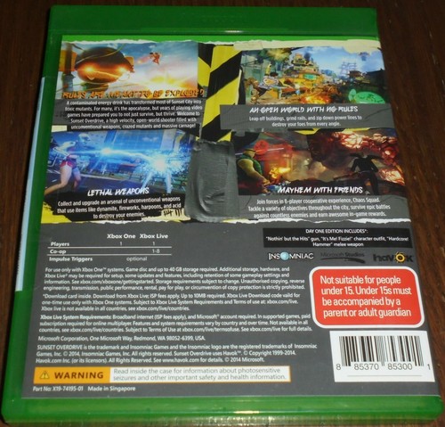 XBOX ONE GAME SUNSET OVERDRIVE DAY ONE EDITION PAL (BRAND NEW NOT SEALED) - Picture 2 of 2