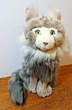 FAO Schwarz Maine Coon Kitty Cat Plush Gray Toys R Us 2015 12" realistic sitting