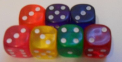 100 x 15 mm Edelstein Würfel durchscheinend sechsseitig Brettspiele RPG Großhandel D6