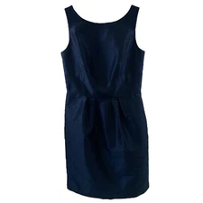 Alfred Sung Sleeveless Navy Midnight Back Bow Above The Knee Dress Womens 10