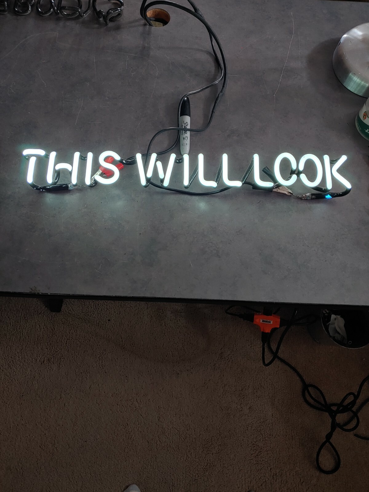 "THIS WILL LOOK" Neon Beer Sign Parts. White Tube VG COND. Newcastle eBay