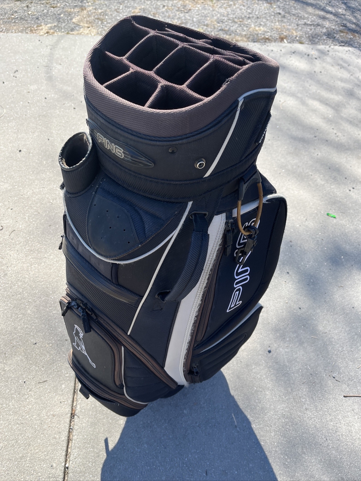 Ping Pioneer Cart Golf Bag 14 Way Divider Black Cooler Pocket All