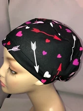 Euro Scrub Hat Valentine Hearts Arrows OR Surgical Cap CRNA CNOR Chef XRAY Md