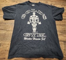 VINTAGE Mens M Golds Gym T Shirt Winter Haven FL Workout Lifting USA
