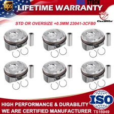 STD Or +0.50mm Engine Piston & Piston Ring Set For 2013-2018 Kia Hyundai 3.3L-V6