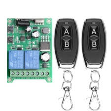 2 Channel Wireless Remote Control Switch, DC 12V-48V, 433Mhz for Electric Doors