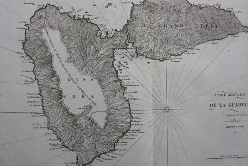 Mapa antiguo original, GUADALUPE, Guerras Napoleónicas, Ambroise Tardieu, c.1820 - Imagen 2 de 4
