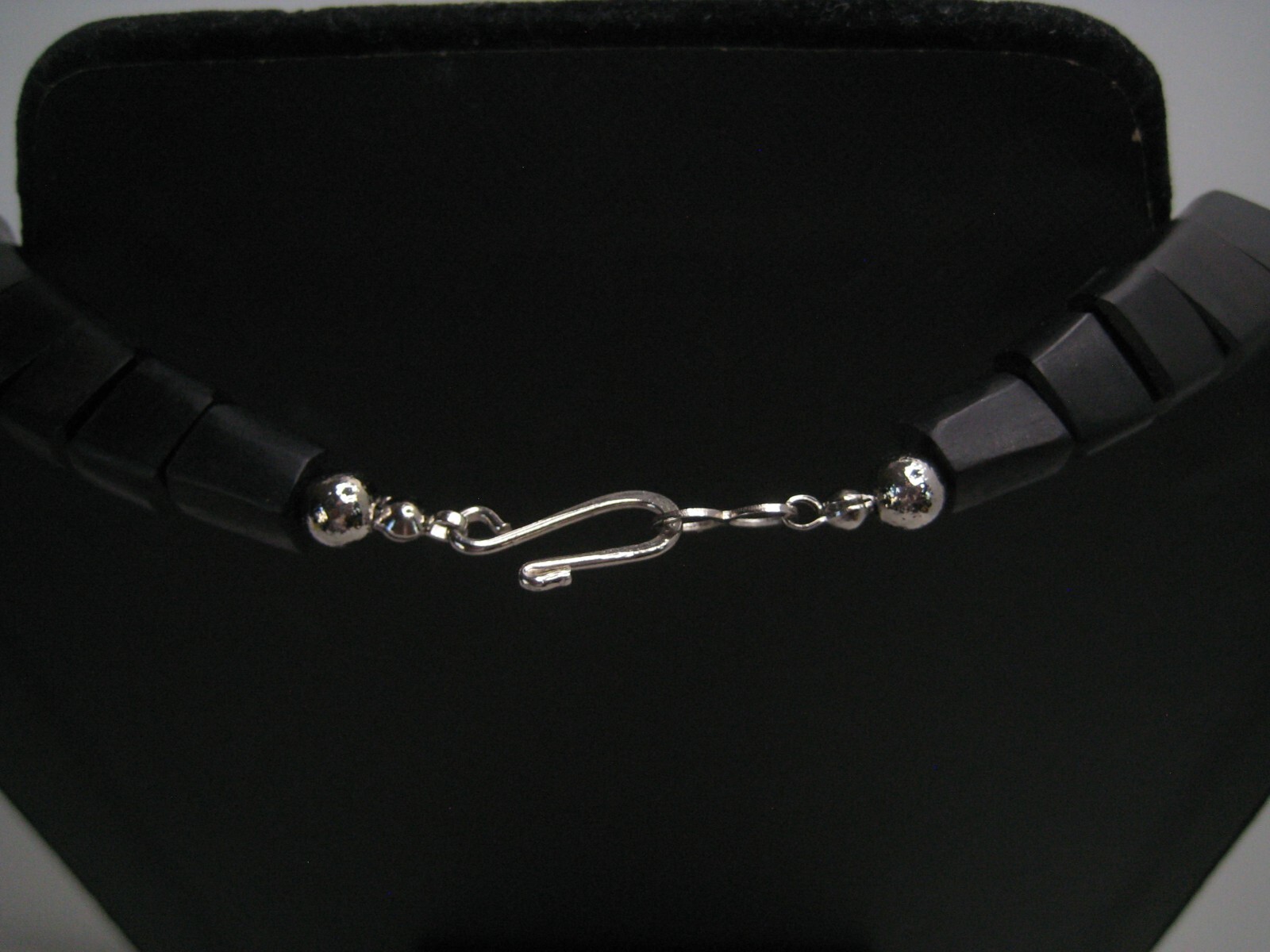 Faceted wood rectangles segmented collar choker N… - image 2