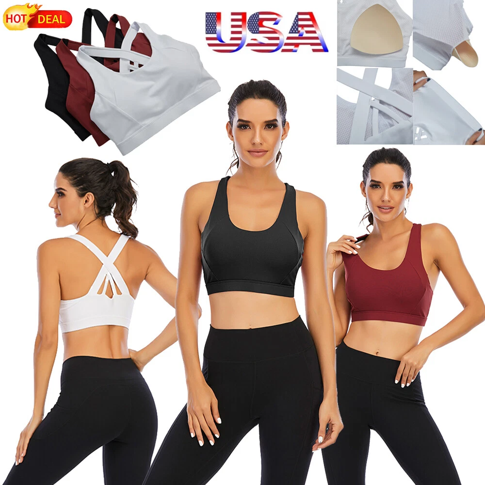 Women s Sports Bras Support Yoga Bra Tops Vest Criss Cross