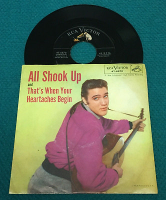 ELVIS PRESLEY ''All Shook Up'' 45 w/PS : RCA 47-6870 @ Rock & Roll 1957