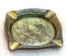 1950's VINTAGE SMALL  COPPER Tone ASHTRAY MADE IN  JAPAN -Q