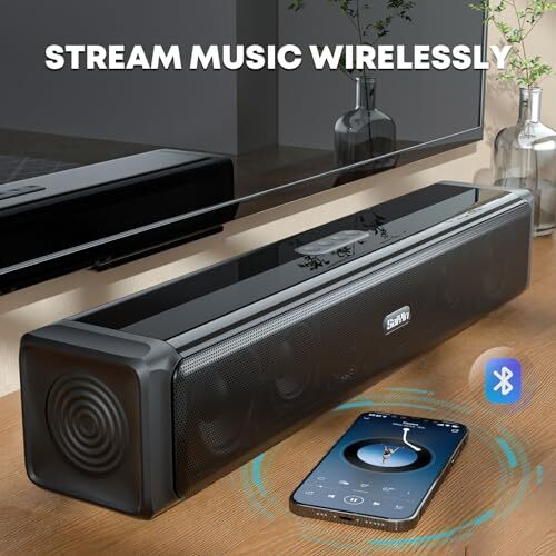 Sound Bar,Soundbar for TV with 4 Powerful Speakers,Surround Sound System for - Picture 3 of 7