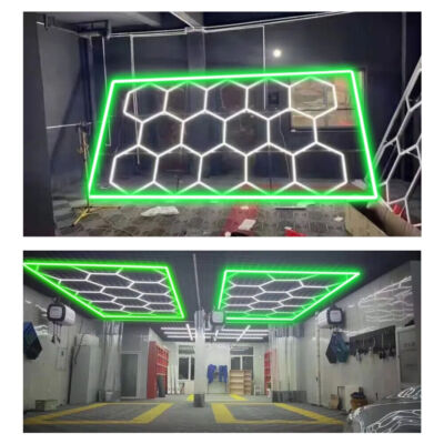 Led Hexagon Lights Customize 14 Grid with Border System Honeycomb Light Garage