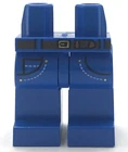 Lego New Blue Legs Reddish Brown Belt Gold Buckle Pockets Stitching Jeans