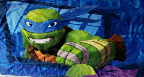 Nickelodeon Mutant Ninja Turtles Kids Sleepover Blue Sleeping Bag Plush Fill Boy - Picture 3 of 8