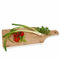 Bonja Bambus-Brett Mit Griff 40X16X1,5Cm Holz Servier-Platte Schneide-Brett