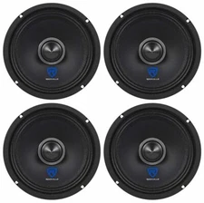 (4) Rockville RXM64 6.5" 600w 4 Ohm Mid-Range Drivers Car Speakers, Mid-Bass