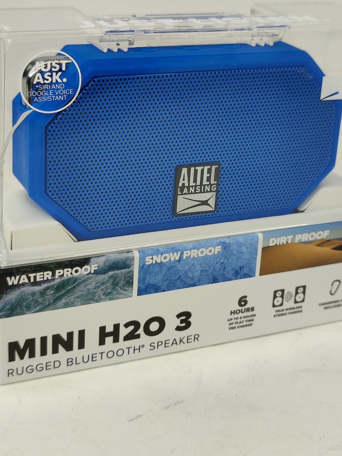 Altec Lansing Bluetooth Speaker Blue Mini H20 Rugged Waterproof   (IMW257-BLU)