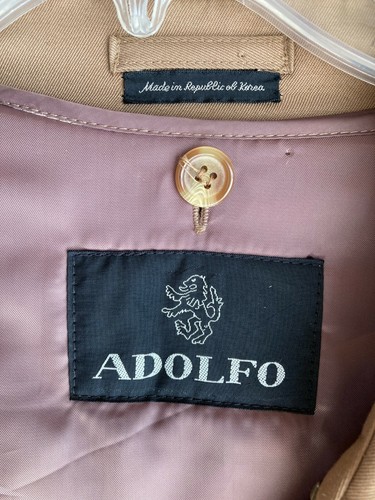 NEW Vintage Adolfo Men's Trench Coat, SZ 40R, Tan, Removable Lining, NEW W/ TAG! - Picture 7 of 8