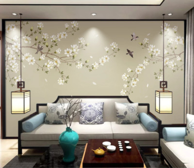 3D Flower Branch ZHUA13970 Wallpaper Wall Murals Removable Self-adhesive Amy