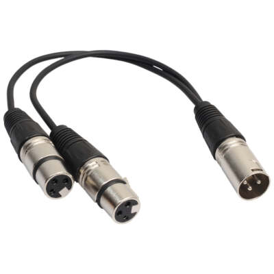 NEW XLR Male 3-Pin Plug to 2-RCA Female Jacks Stereo Microphone Adapter Cable