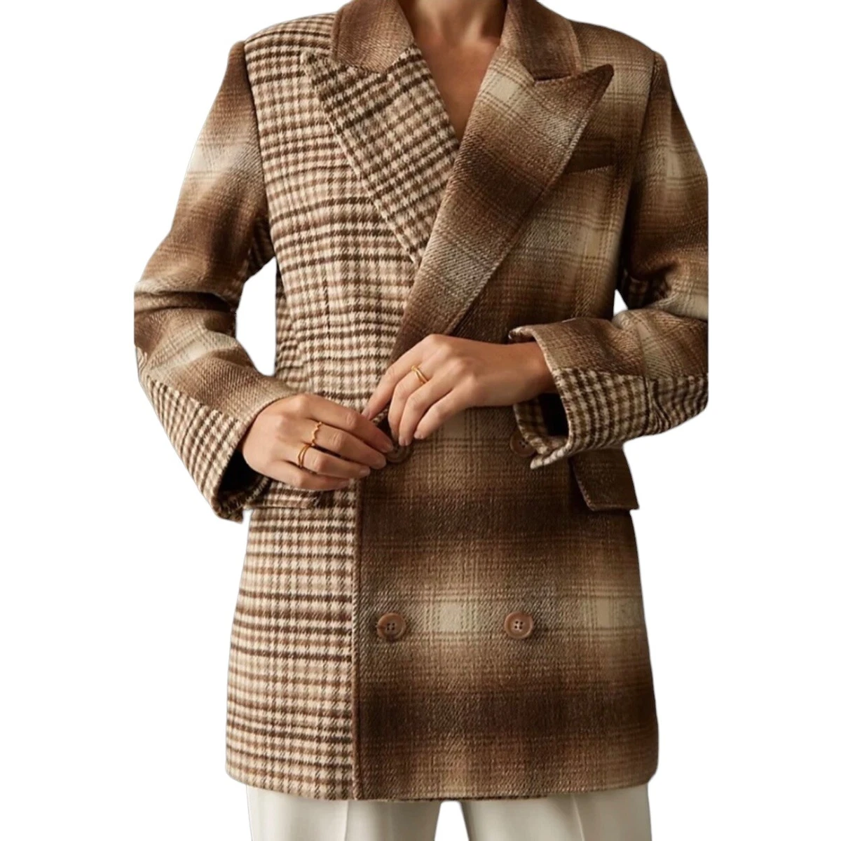 Avec les filles plaid wool best sale coat