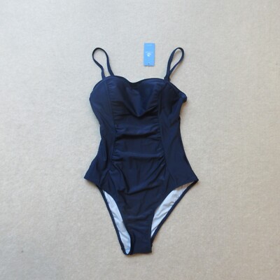 Cupshe Einteiler Badeanzug Damen Small Navy Bademode Urlaub Rüschen Schwimmen Neu mit Etikett
