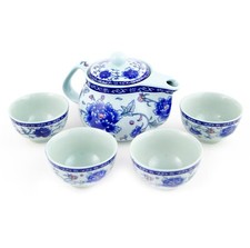 5PCS Blue Porcelain Tea Set