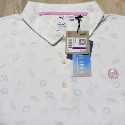 PUMA ARNOLD PALMER Mens 2XL XXL POLO SHIRT CONTENDER CLOUDSPUN WHITE LAVENDER