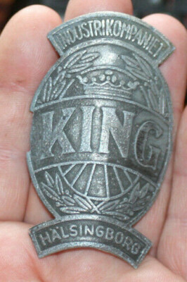 KING INDUSTRIKOMPANIET HÄLSINGBORG - Original Bicycle badge Sweden