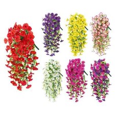 2pcs Eucalyptus Morning Glory Flowers Artificial Hanging Plants Vine Home Decor