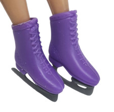 VINTAGE 1990's MATTEL BARBIE PURPLE FIGURE / ICE SKATES PLASTIC GRAY BLADES