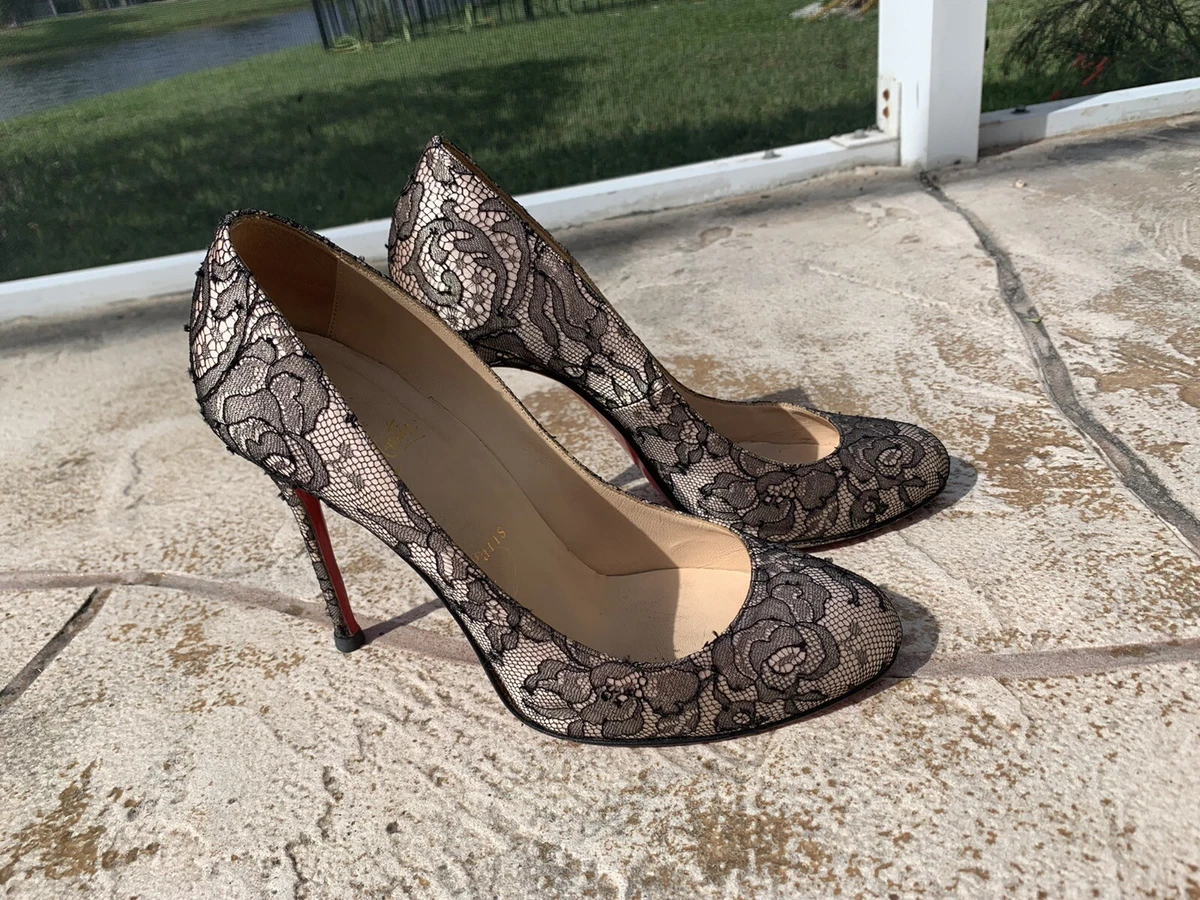 Christian Louboutin Black Lace Heel