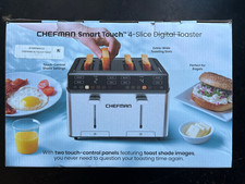 Chefman Smart Touch 4 Slice Digital Toaster, 6 Shade Settings, Touchscreen NEW