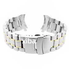 18 20 22 24mm Curved End Watch Bracelet Solid Stainless Steel Watch Band Strap