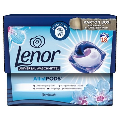 3x Lenor Waschmittel Allin1 PODS Aprilfrisch Ultra Reinigungskraft 18 WL