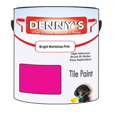 Image of Dennys Tile Bathroom Tile Paint - Bright Workshop Pink