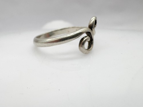 VINTAGE MASSIV SILBER MODERNIST WAVE SWIRL JOURNEY DAMEN RING GRÖSSE P - Bild 2 von 5