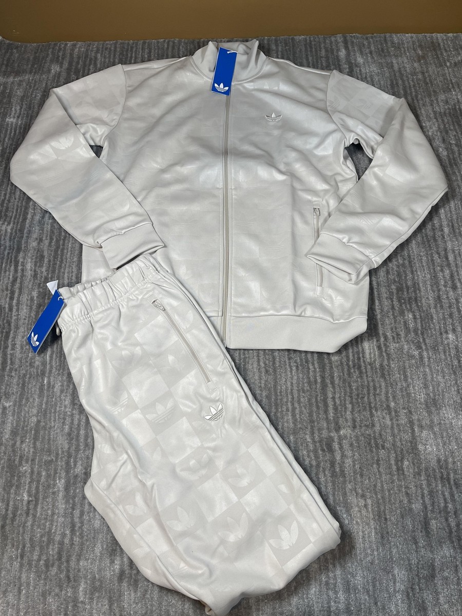 Adidas Originals Track Suit Mens Medium White Monogram Trefoil