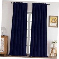 Velvet Blackout Curtains 108 inches Long, 52"W x 108"L Pack of 2 Royal Blue