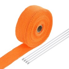 Fiberglass Exhaust Wrap Tape 2x33 Orange Header Heat Wrap With 4 Ties Fiberglass Exhaust Wrap Tape 2x33 Orange Header Heat Wrap With 4 Ties