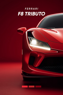 Ferrari F8 Tributo 24x36 Poster   Exotic Sports Car Wall Art Print