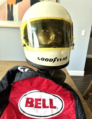 Vintage Bell Star 2 ii Full face shield white 7 5/8 Xl 1975 chopper bobber cafe