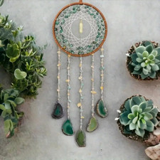 Green Turquoise Dream Catchers, Crystal Boho Large Dreamcatcher Suncatchers for