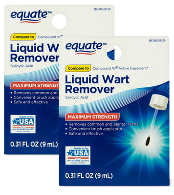 #ad Equate Maximum Strength Liquid Wart Remover 0.31 fl oz 2 Pack $7.12