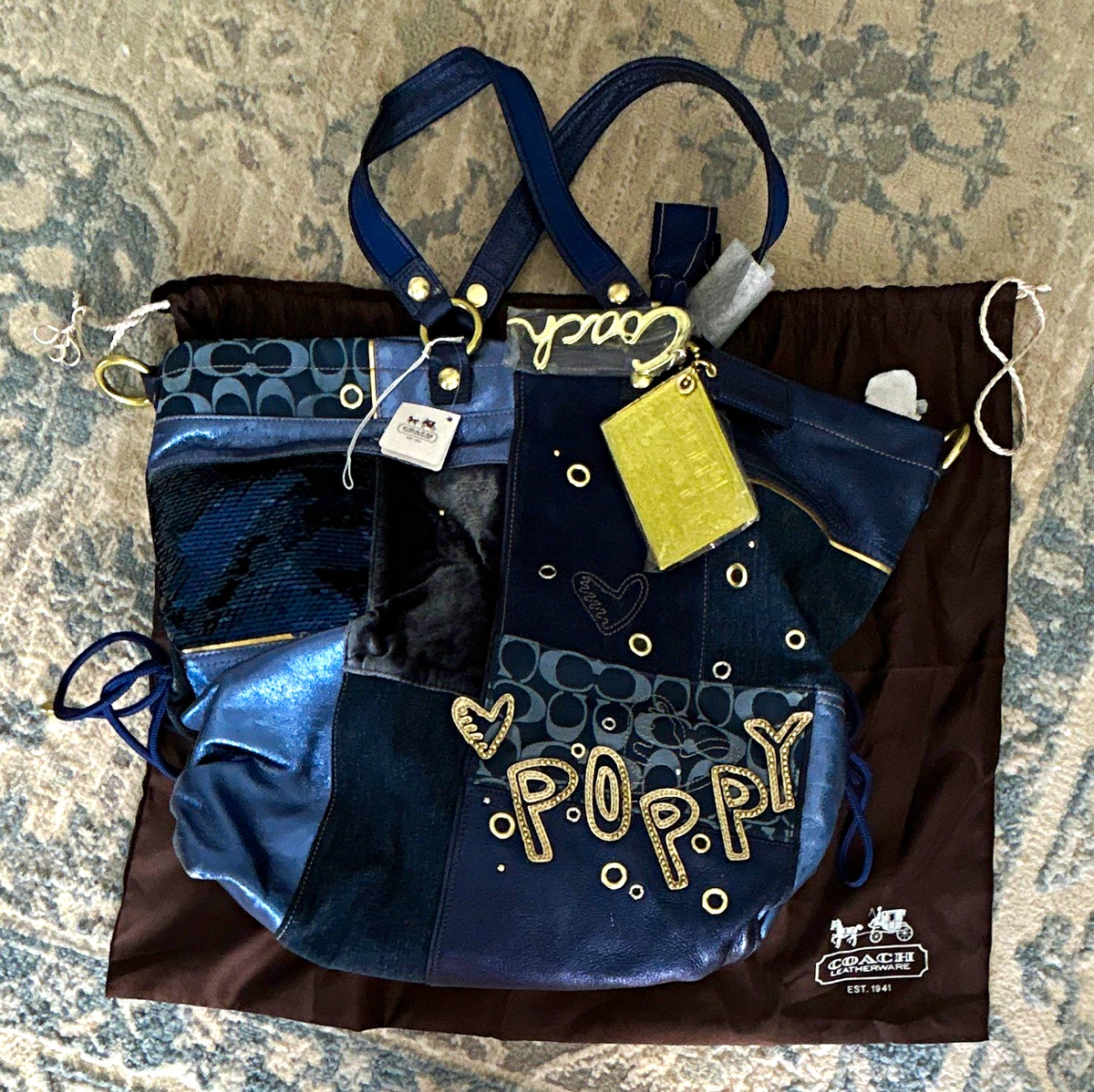 バッグ COACH Poppy Sequin Patchwork Shoulder Coach Poppy Sequin Tote Bags & Handbags for Women for sale | eBay