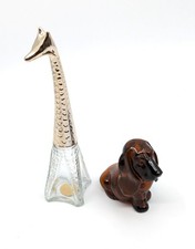 2 x Vintage Avon Perfume Bottles Occur! Giraffe Moonwind Dog EMPTY