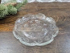 VTG Anchor Hocking "Savannah" Clear Embossed Pressed Glass Bread Butter Dish 6"
