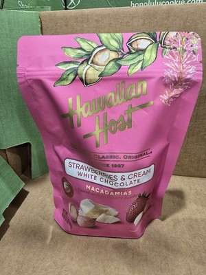 Hawaii Host Exclusive Strswberries Cream White Chocolate Macadamia Nut 16 Oz Bag